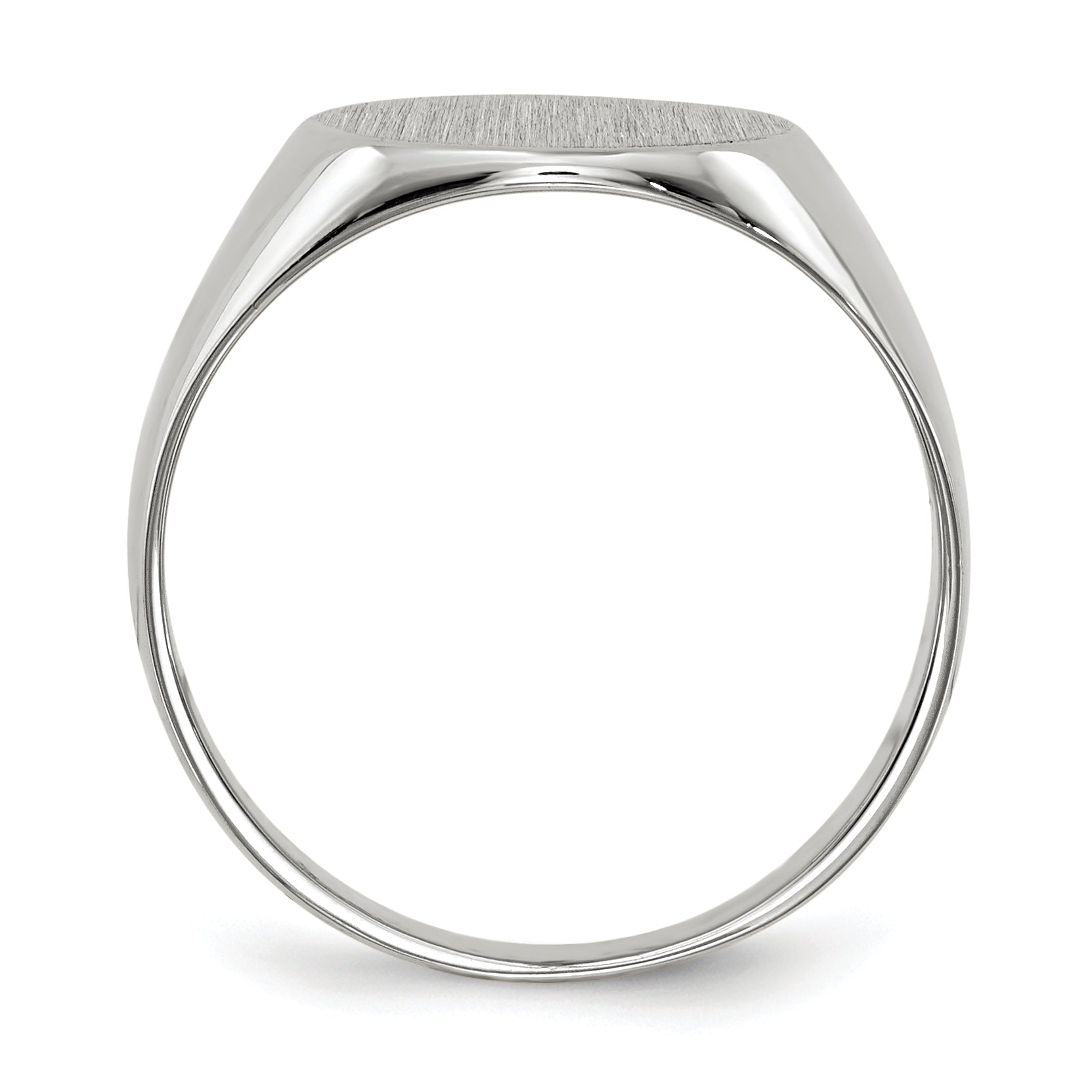 14k White Gold 10.5x10.5mm Closed Back Signet Ring Secondary image