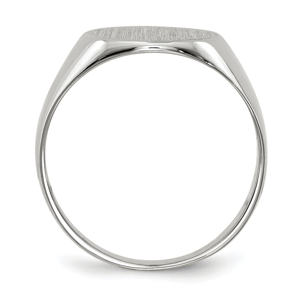 14k White Gold 10.5x10.5mm Closed Back Signet Ring