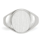 14k White Gold 11.5x10.0mm Closed Back Signet Ring