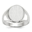 14k White Gold 11.5x10.0mm Closed Back Signet Ring