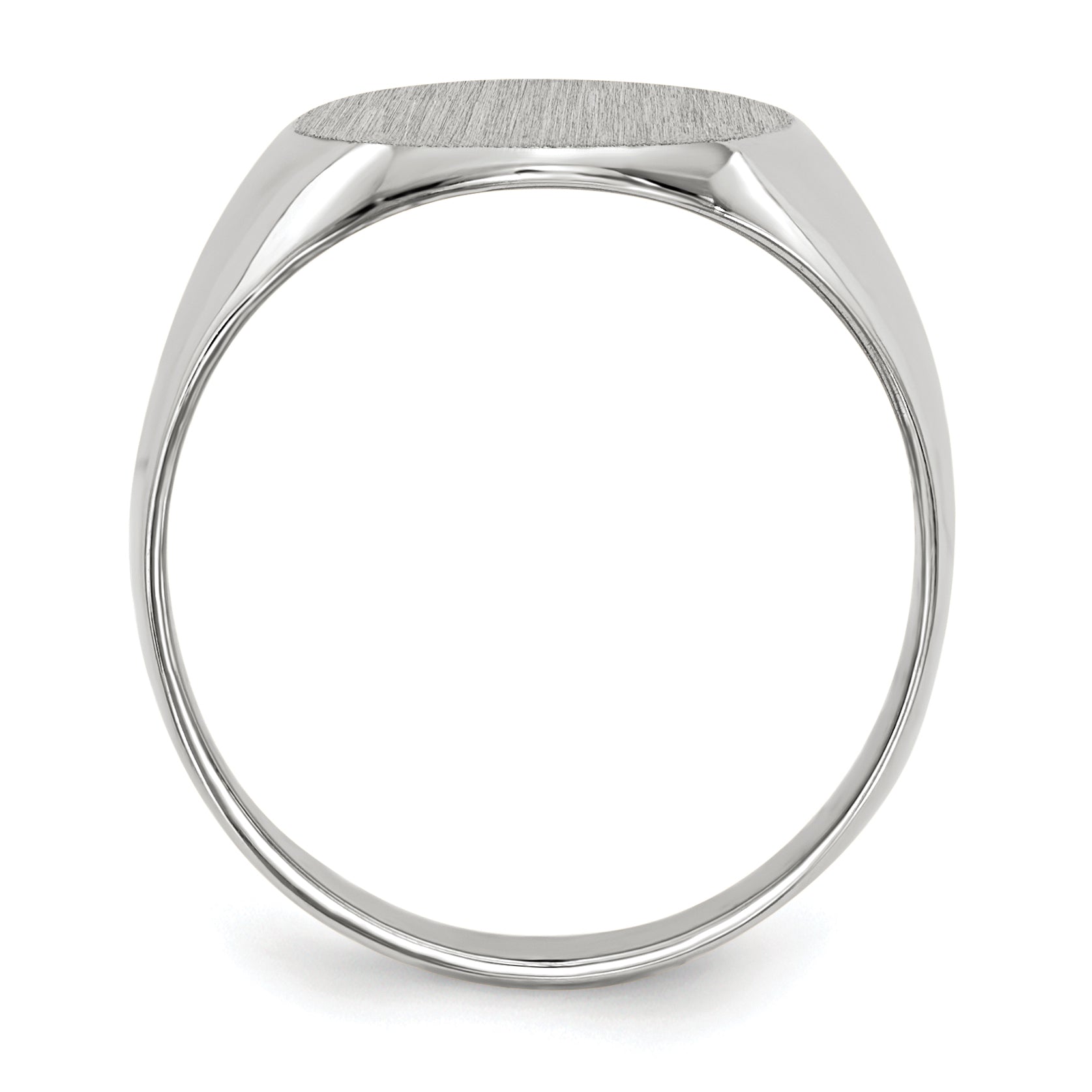 14k White Gold 13.5x12.5mm Closed Back Signet Ring Secondary image