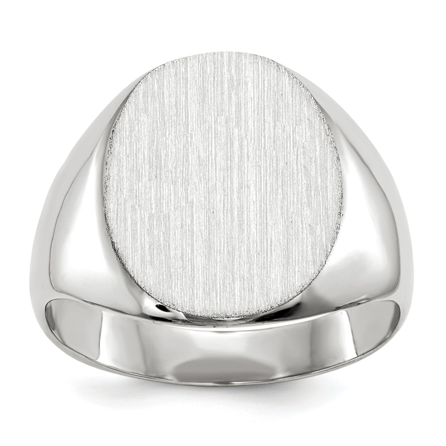 14k White Gold 13.5x12.5mm Closed Back Signet Ring Main image