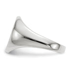 14k White Gold 12.5x11.0mm Open Back Signet Ring