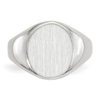 14k White Gold 12.5x11.0mm Open Back Signet Ring