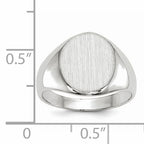 14k White Gold 12.5x11.0mm Open Back Signet Ring