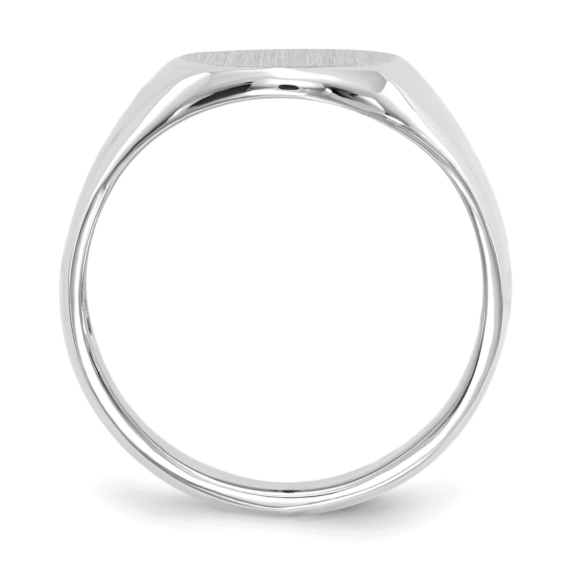 14k White Gold 13.0x11.0mm Open Back Signet Ring Secondary image