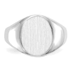 14k White Gold 13.0x11.0mm Open Back Signet Ring
