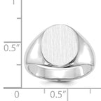 14k White Gold 13.0x11.0mm Open Back Signet Ring