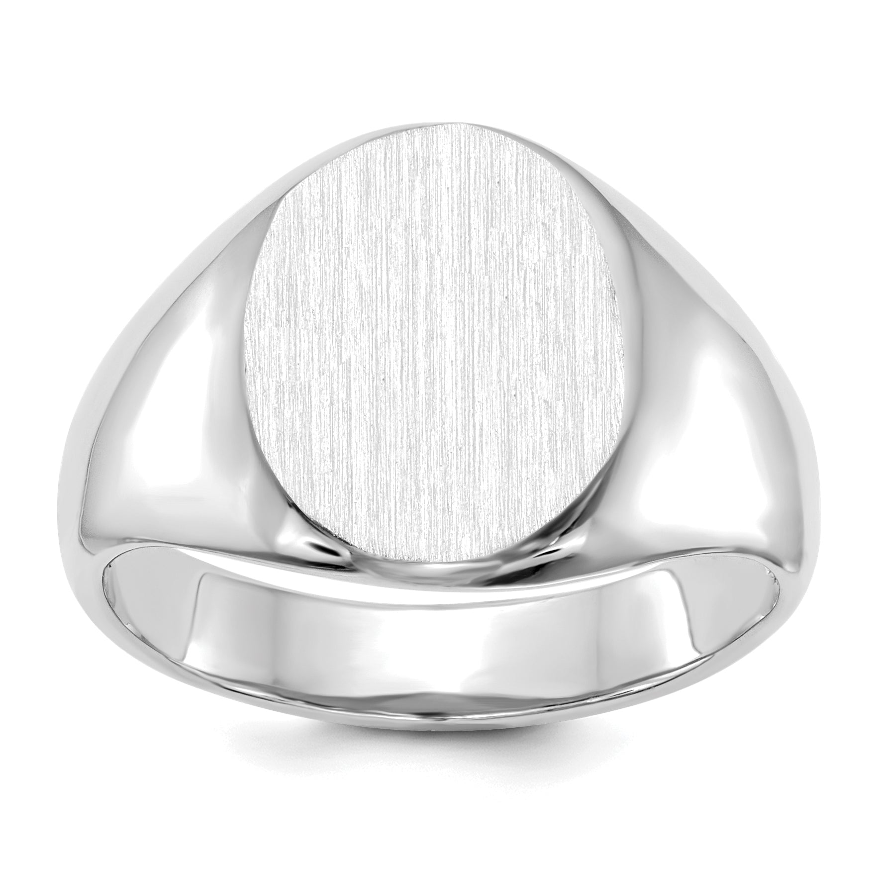 14k White Gold 13.0x11.0mm Open Back Signet Ring Main image