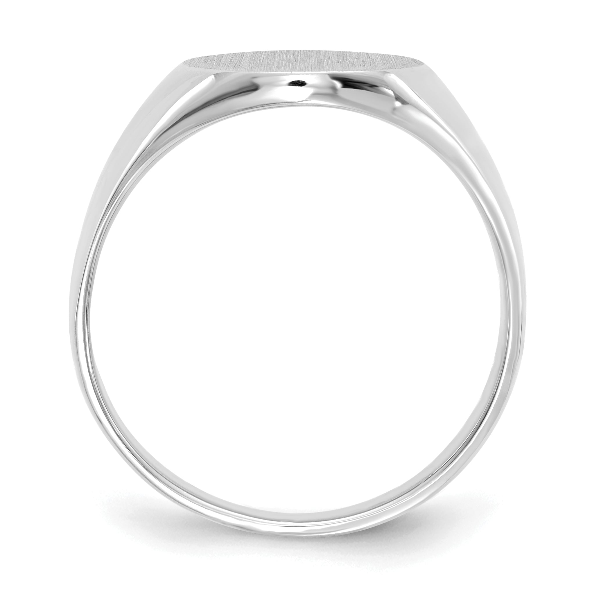 14k White Gold 13.0x15.5mm Open Back Signet Ring Secondary image