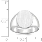 14k White Gold 13.0x15.5mm Open Back Signet Ring