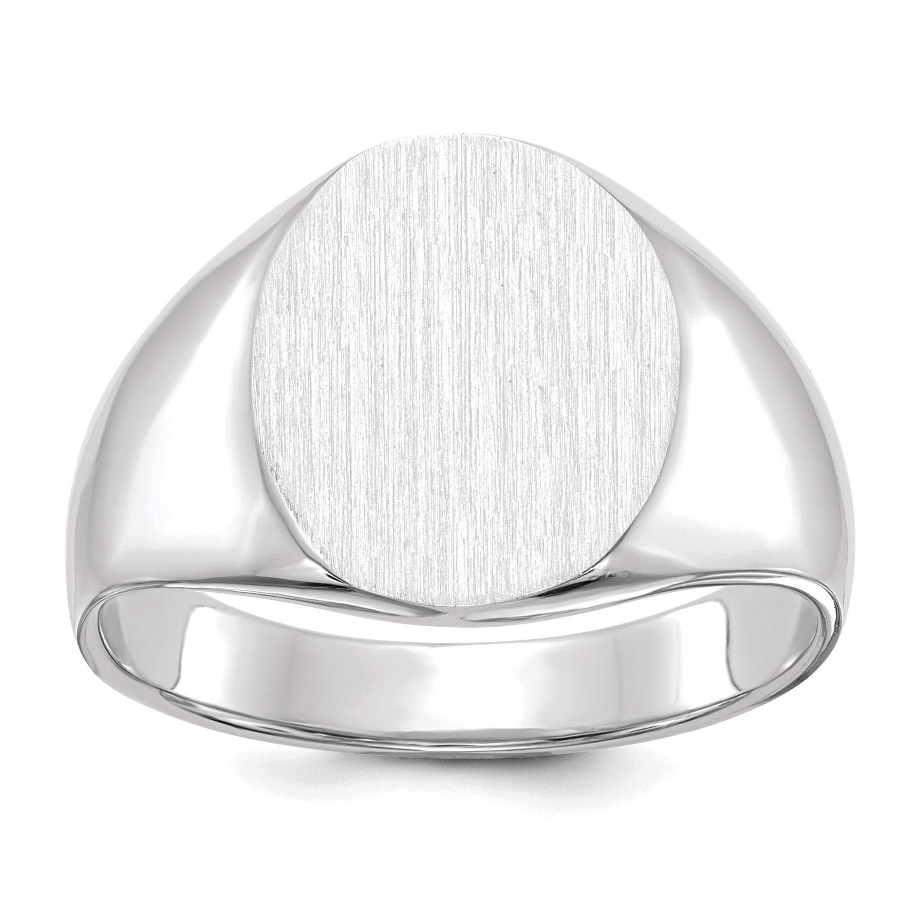 14k White Gold 13.0x15.5mm Open Back Signet Ring Main image