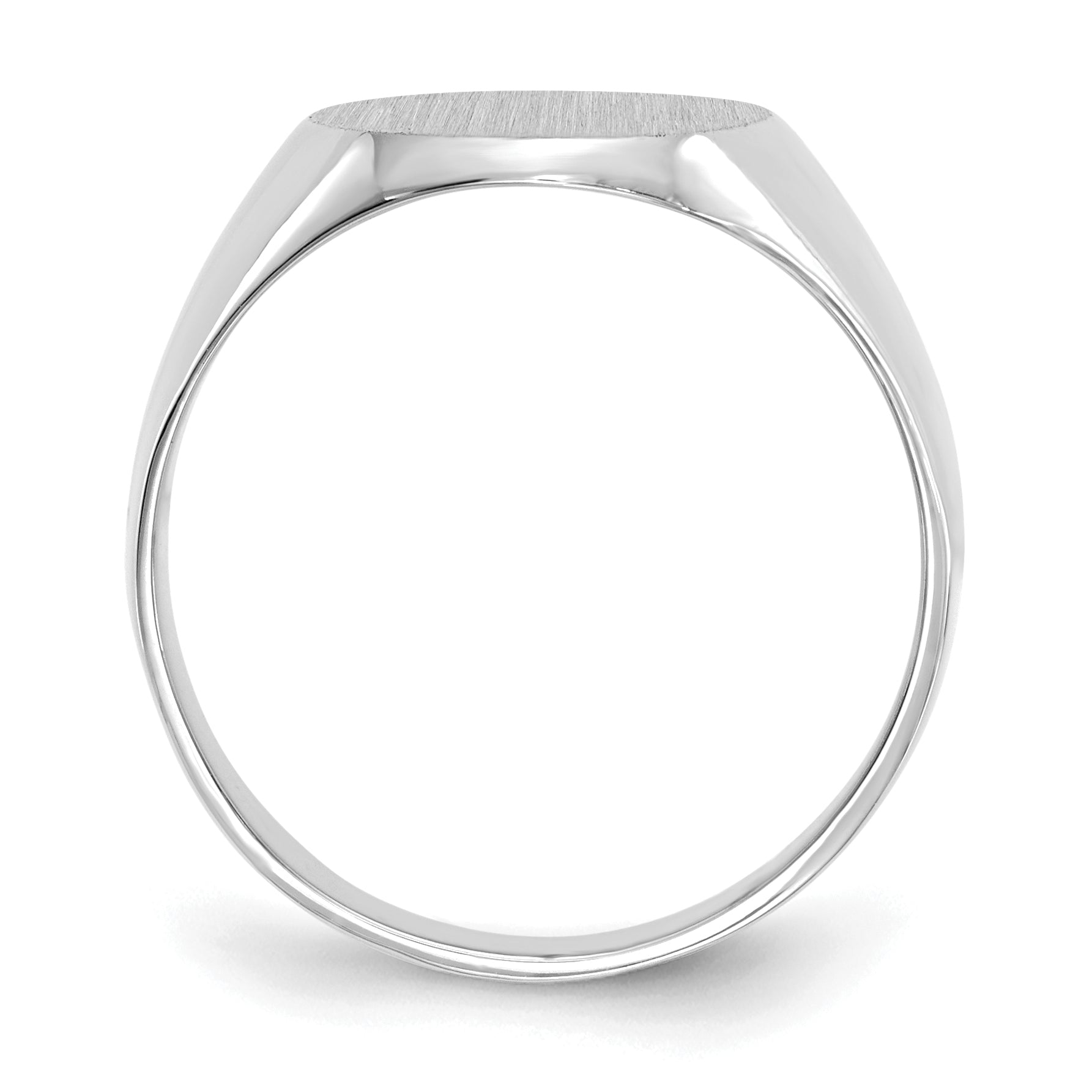 14k White Gold 11.0x13.0mm Closed Back Signet Ring Secondary image