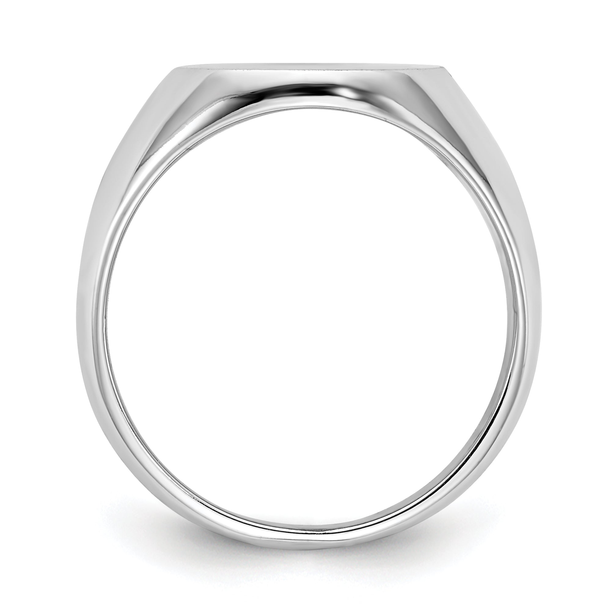 14k White Gold 14.0x13.5mm Closed Back Signet Ring Secondary image