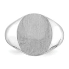 14k White Gold 14.0x13.5mm Closed Back Signet Ring