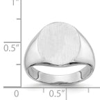 14k White Gold 14.0x13.5mm Closed Back Signet Ring