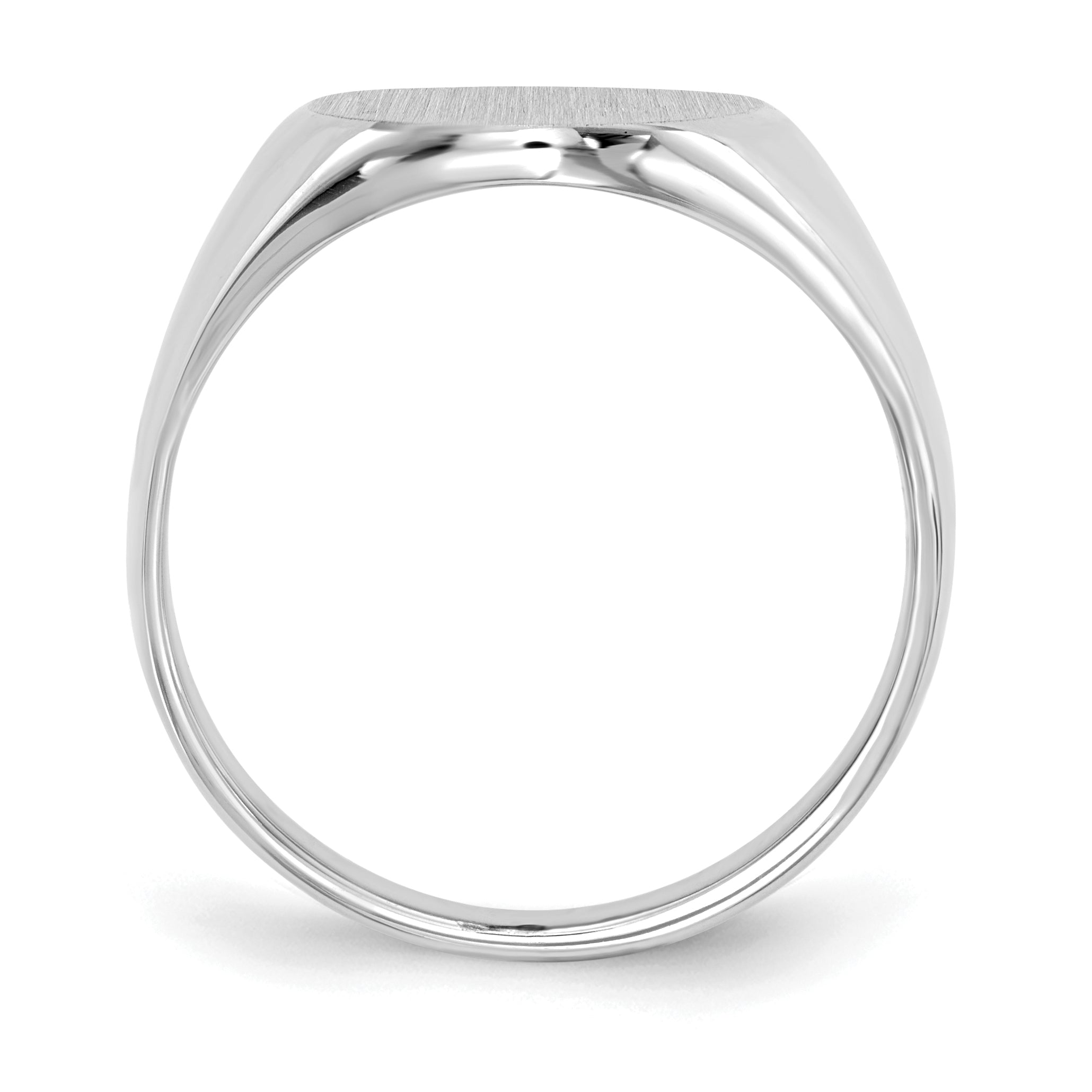 14k White Gold 17.5x14.0mm Closed Back Men's Signet Ring Secondary image