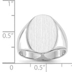 14k White Gold 17.5x14.0mm Closed Back Men's Signet Ring