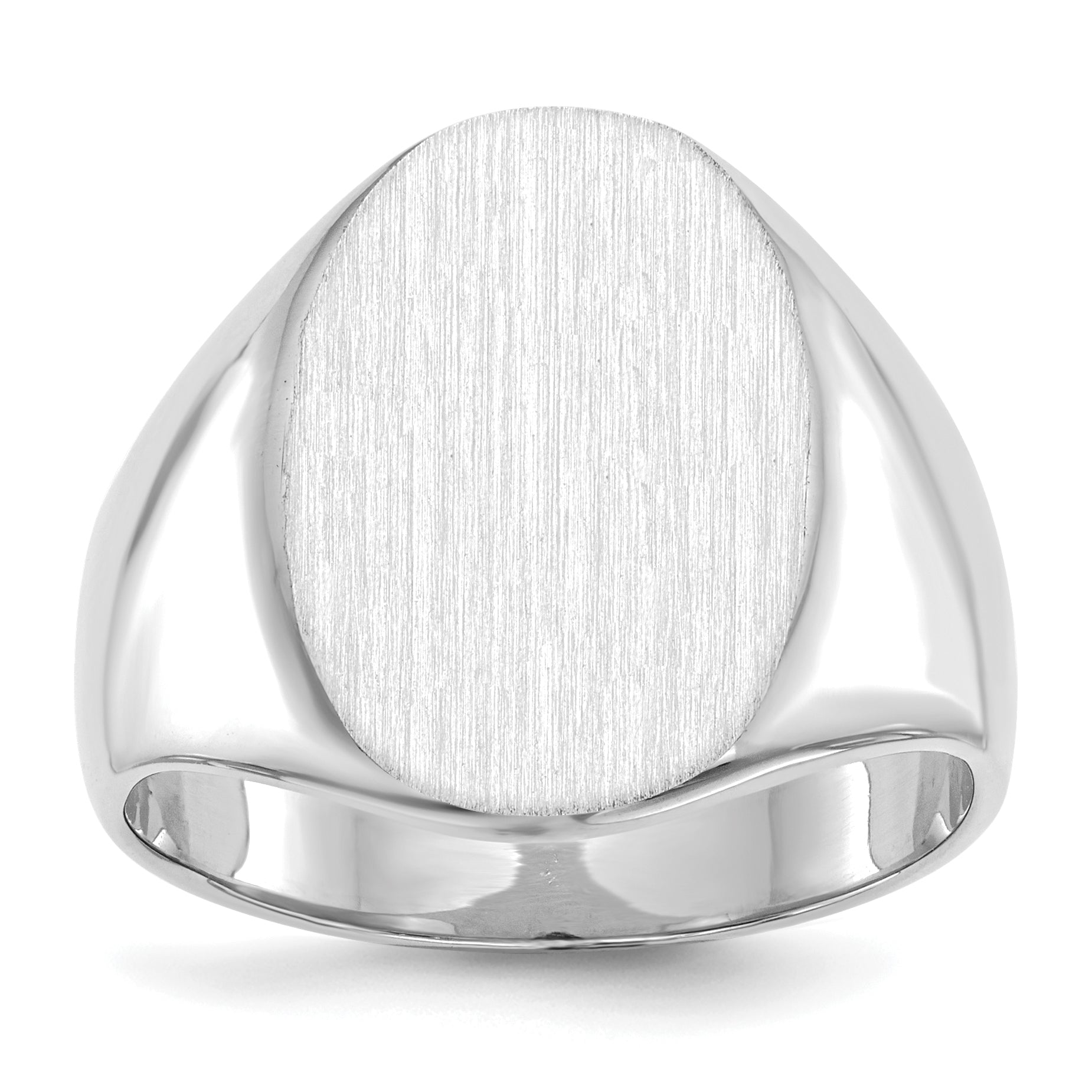 14k White Gold 17.5x14.0mm Closed Back Men's Signet Ring Main image
