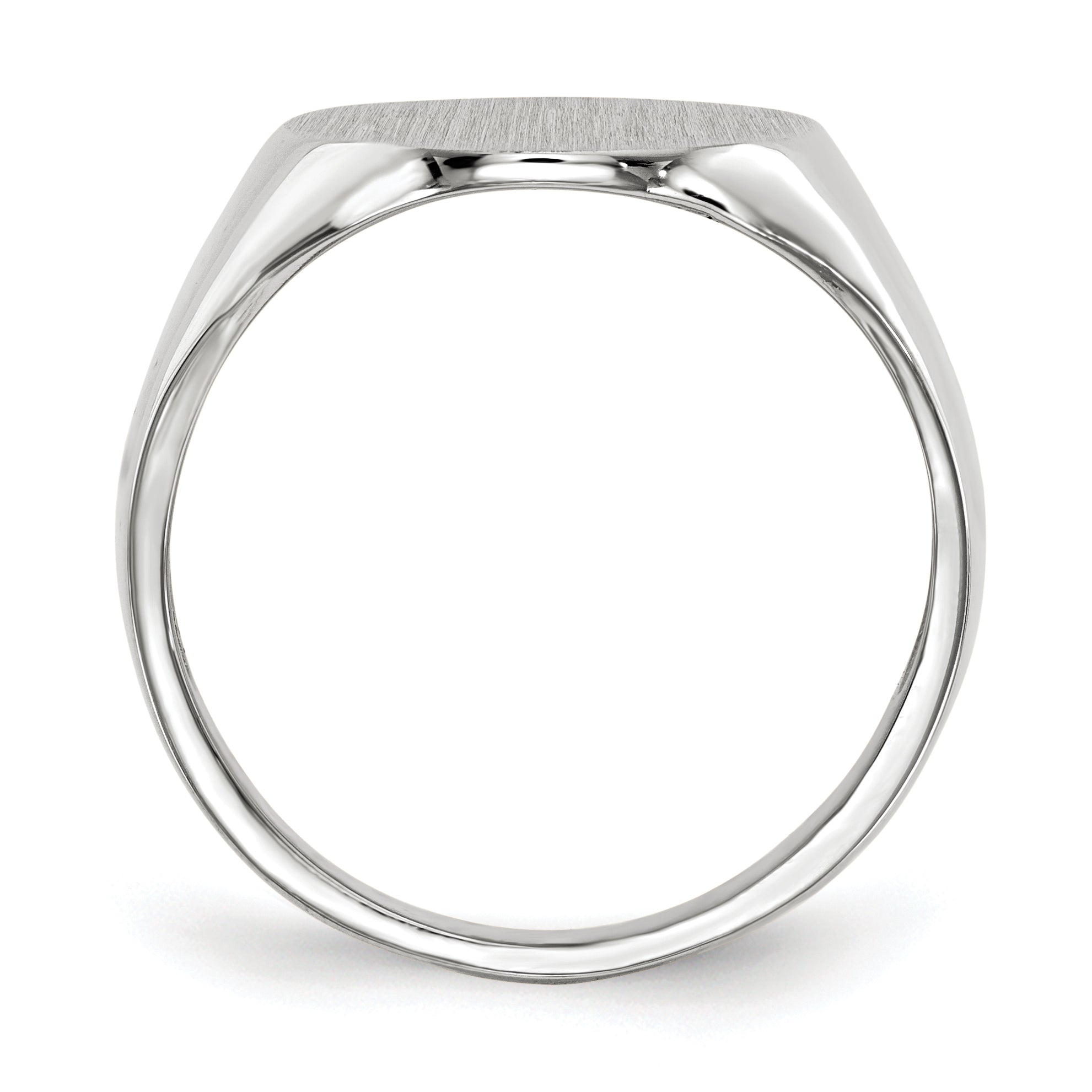 14k White Gold 18.5x15.0mm Closed Back Men's Signet Ring Secondary image