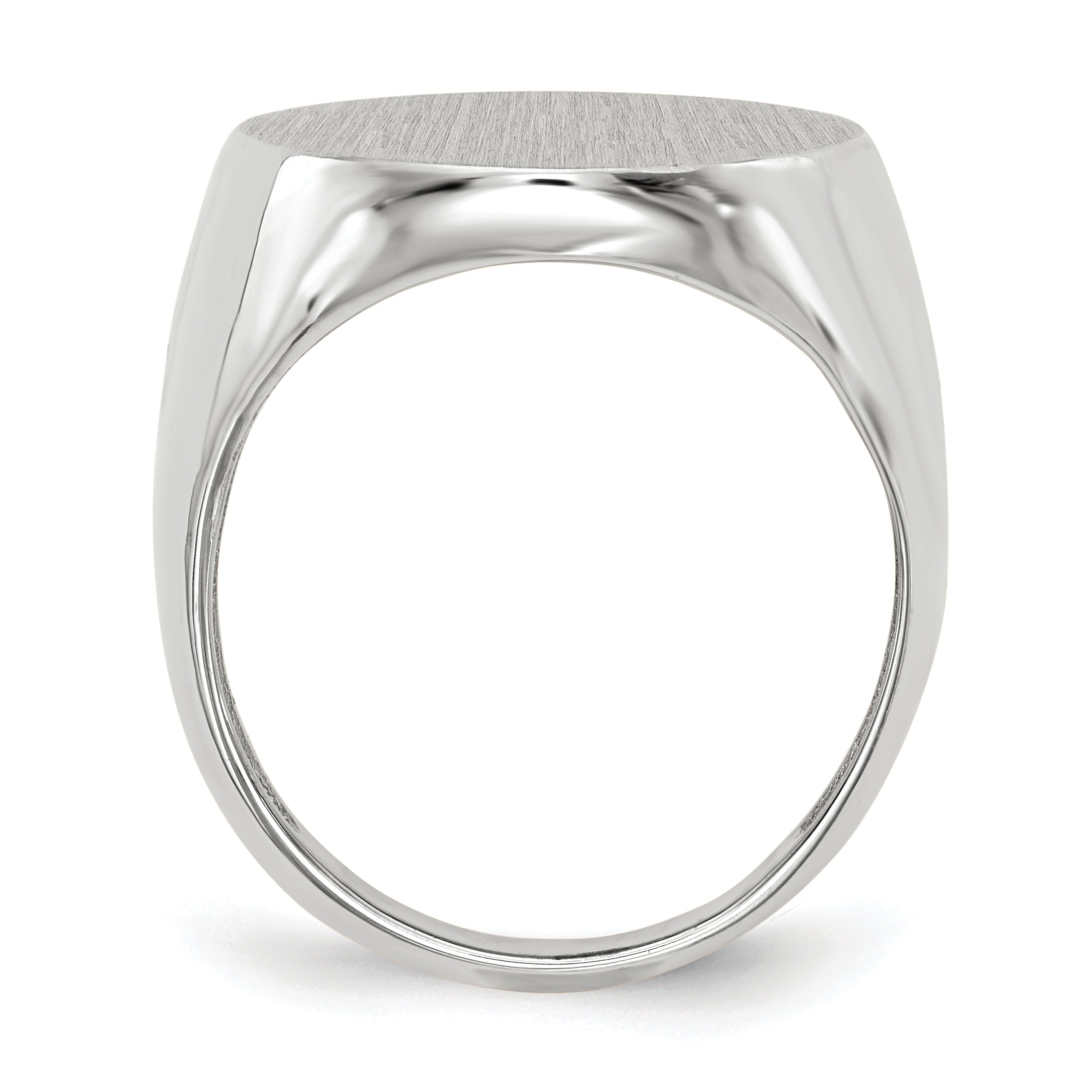 14k White Gold 20.5x17.0mm Closed Back Men's Signet Ring Secondary image