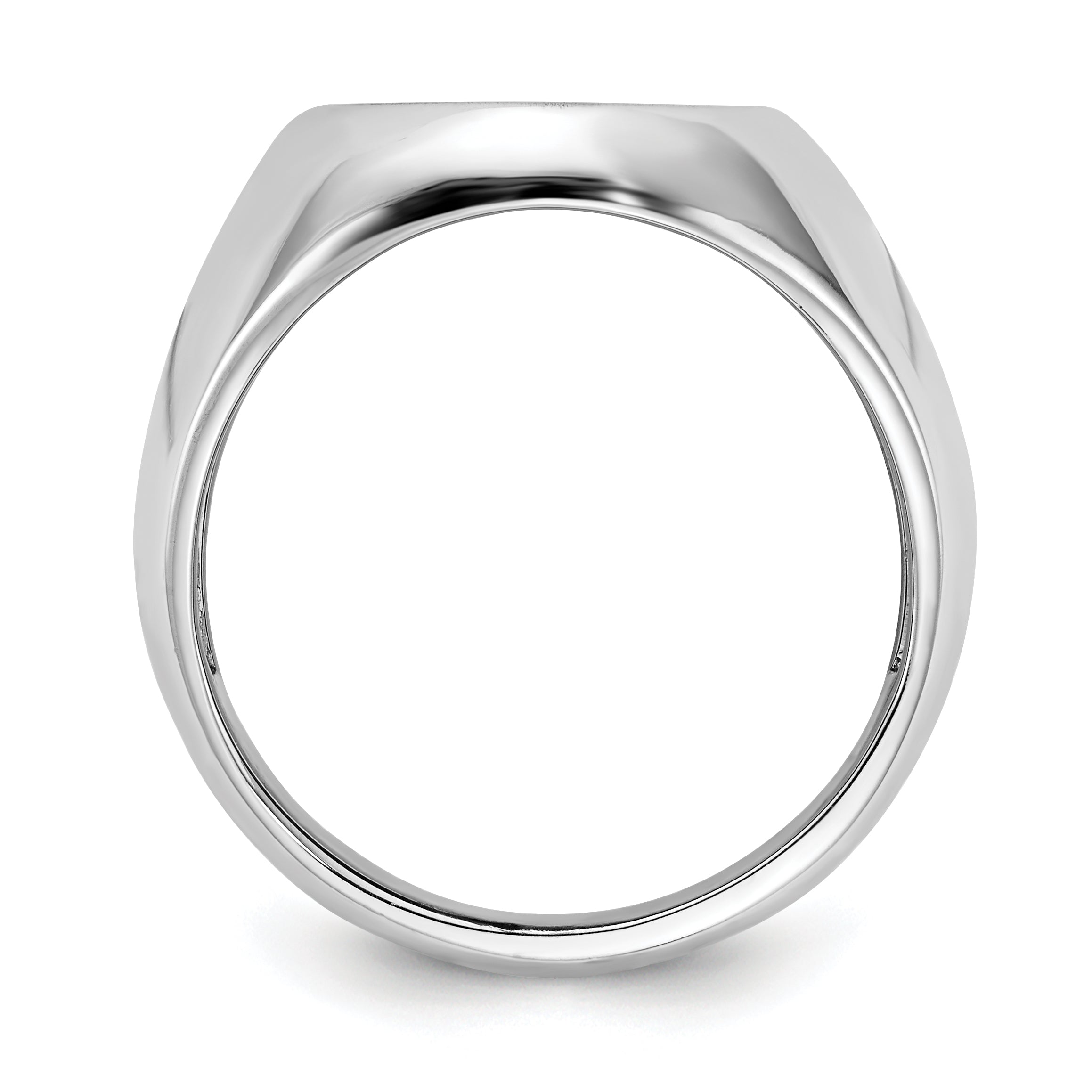 14k White Gold 16.0x13.0mm Open Back Men's Signet Ring Secondary image