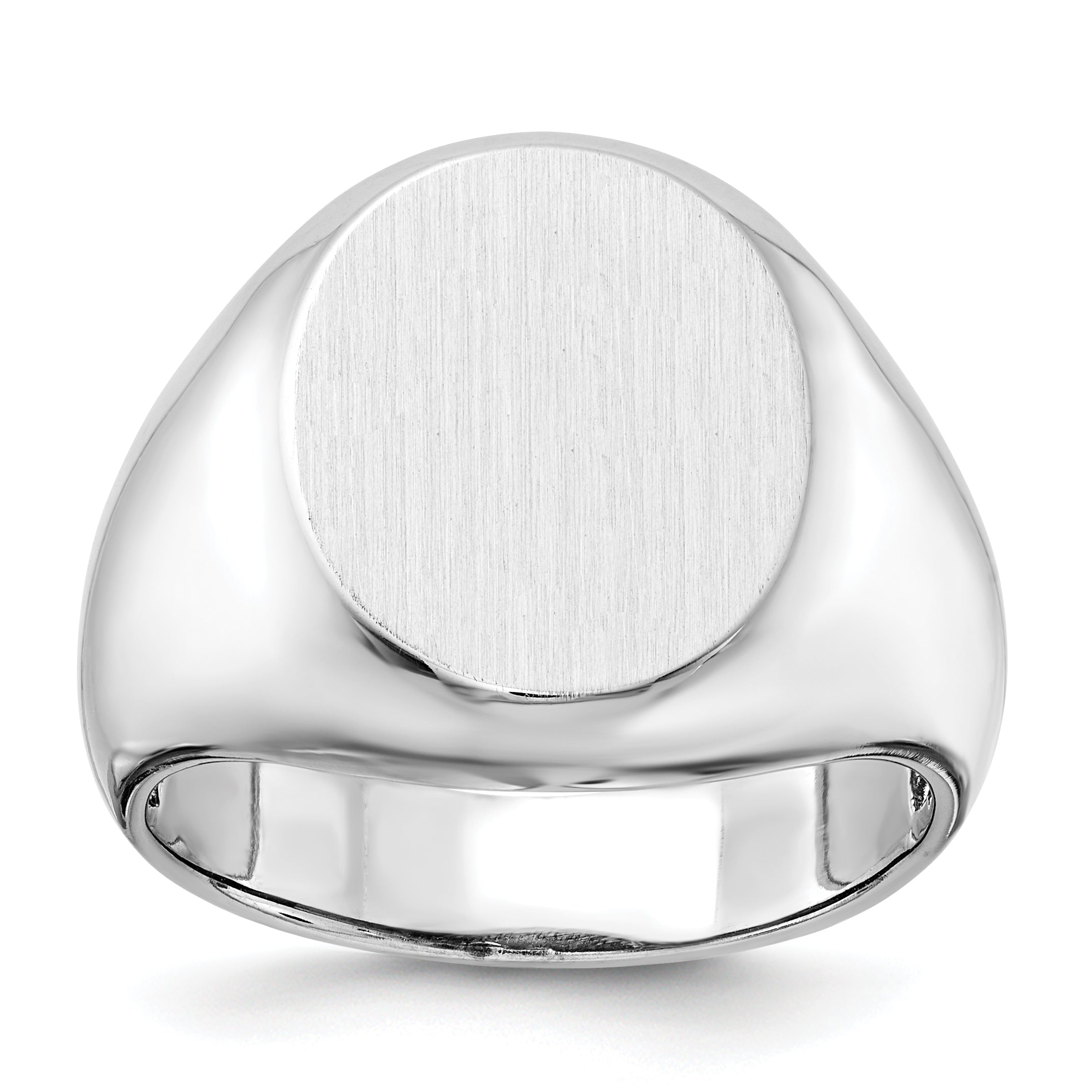 14k White Gold 16.0x13.0mm Open Back Men's Signet Ring Main image