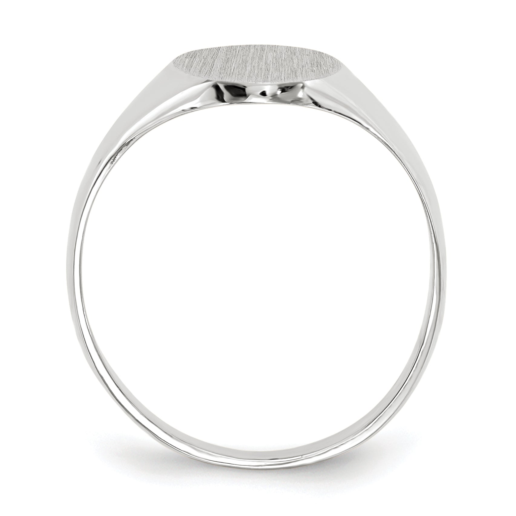 14k White Gold 11.5x8.0mm Open Back Signet Ring Secondary image