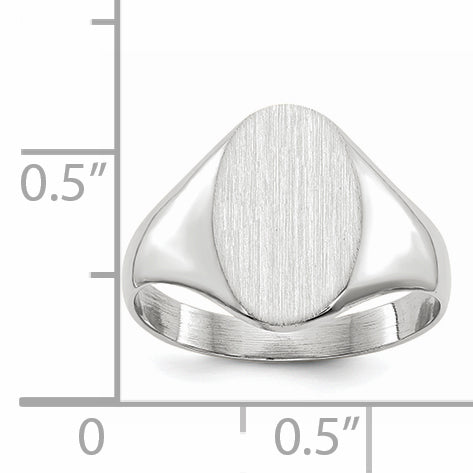 14k White Gold 11.5x8.0mm Open Back Signet Ring