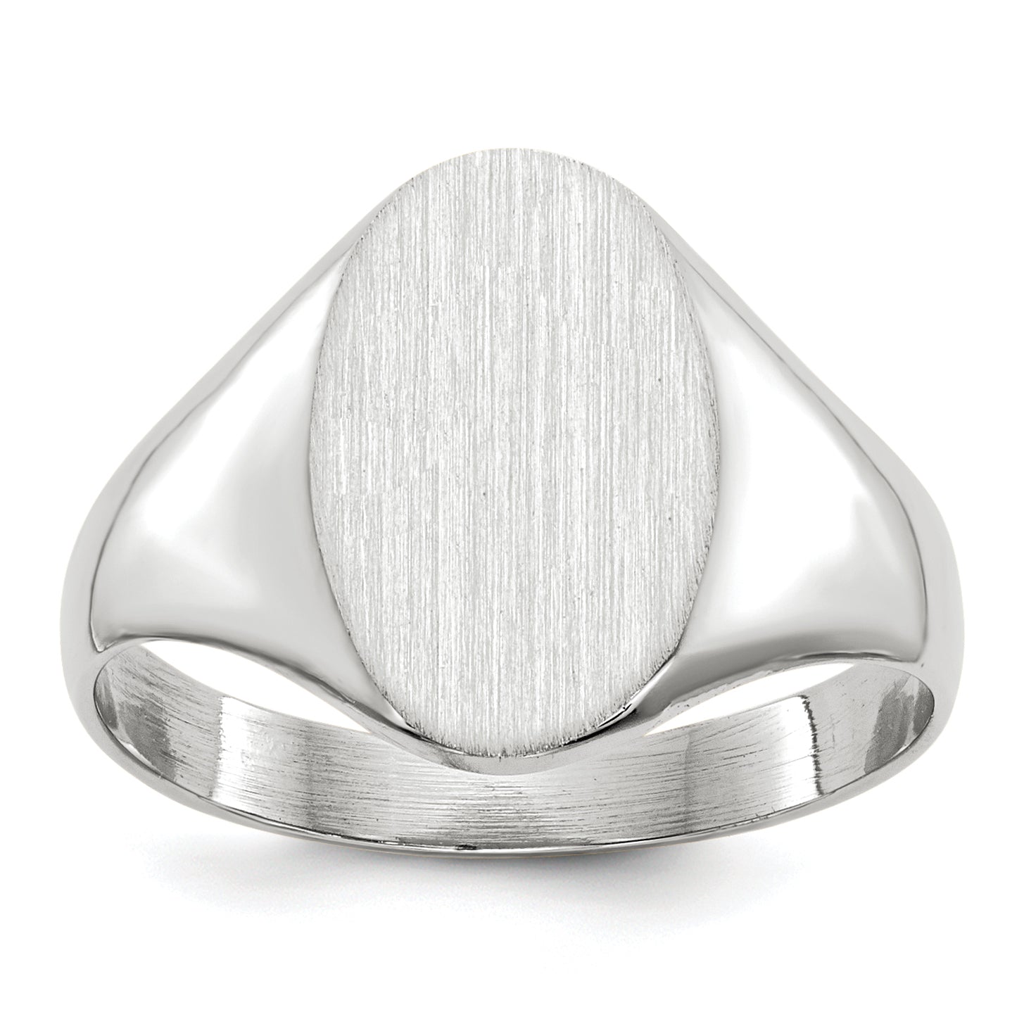 14k White Gold 11.5x8.0mm Open Back Signet Ring Main image
