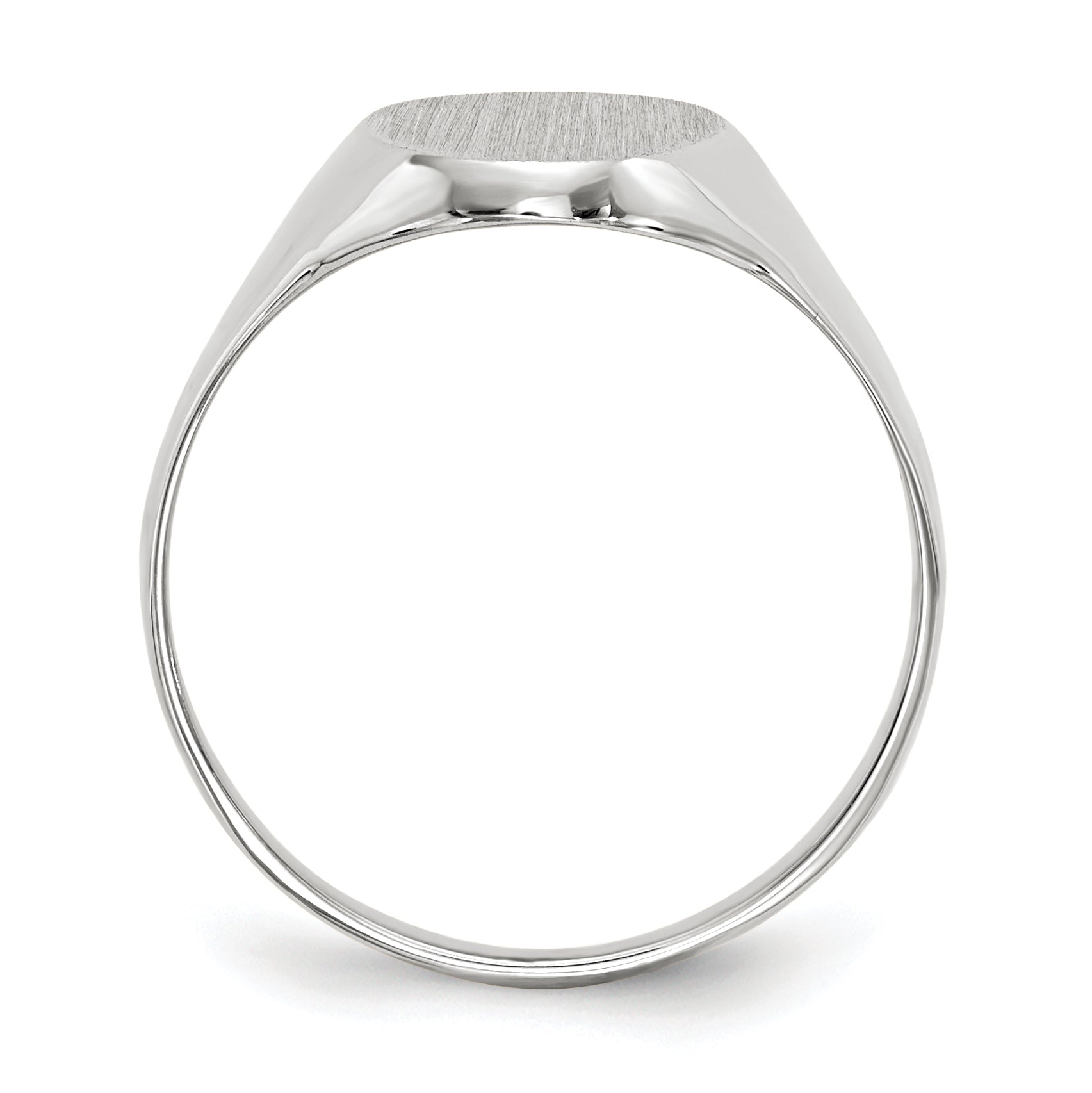 14k White Gold 14.0x9.0mm Closed Back Signet Ring Secondary image
