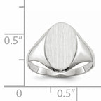 14k White Gold 14.0x9.0mm Closed Back Signet Ring