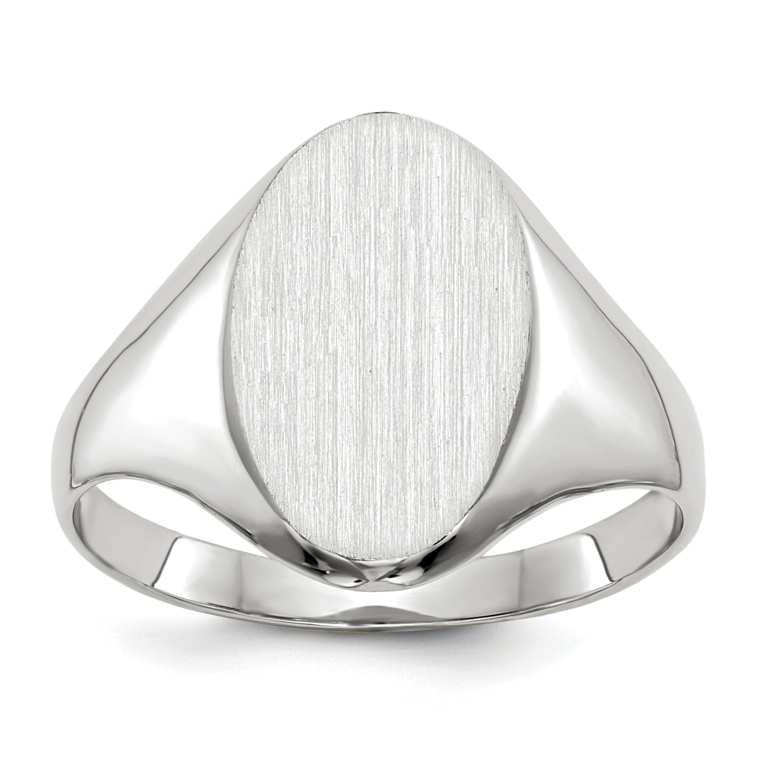 14k White Gold 14.0x9.0mm Closed Back Signet Ring