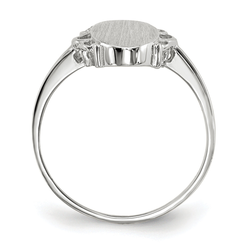 14k White Gold 14.5x7.0mm Open Back Signet Ring