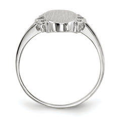 14k White Gold 14.5x7.0mm Open Back Signet Ring