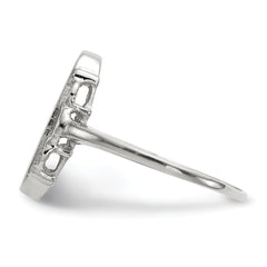 14k White Gold 14.5x7.0mm Open Back Signet Ring