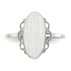 14k White Gold 14.5x7.0mm Open Back Signet Ring