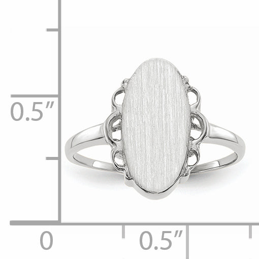 14k White Gold 14.5x7.0mm Open Back Signet Ring