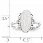 14k White Gold 14.5x7.0mm Open Back Signet Ring