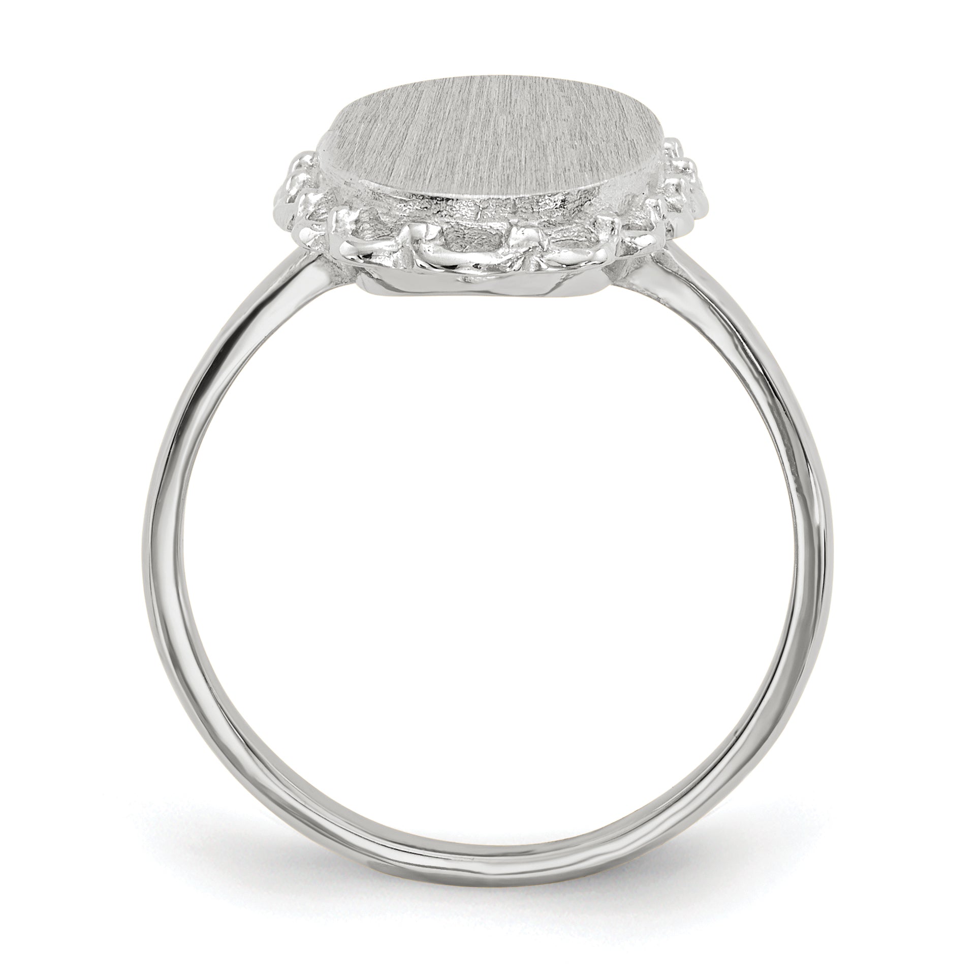 14k White Gold 14x10.5mm Open Back Signet Ring Secondary image