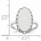14k White Gold 14x10.5mm Open Back Signet Ring