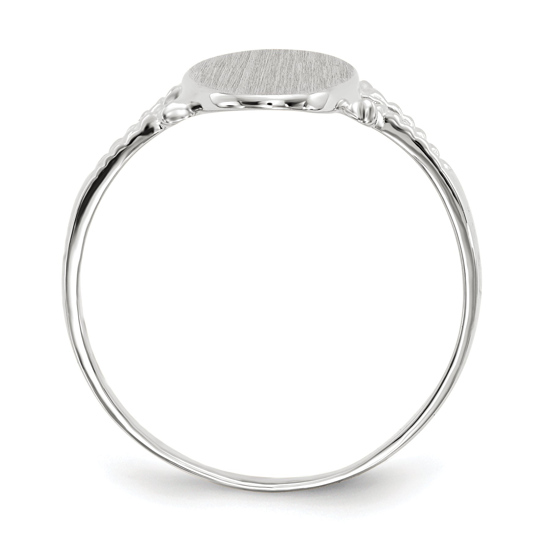 14k White Gold 13.5x8.5mm Closed Back Signet Ring Secondary image