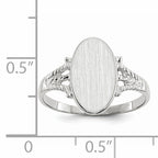 14k White Gold 13.5x8.5mm Closed Back Signet Ring
