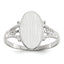 14k White Gold 13.5x8.5mm Closed Back Signet Ring