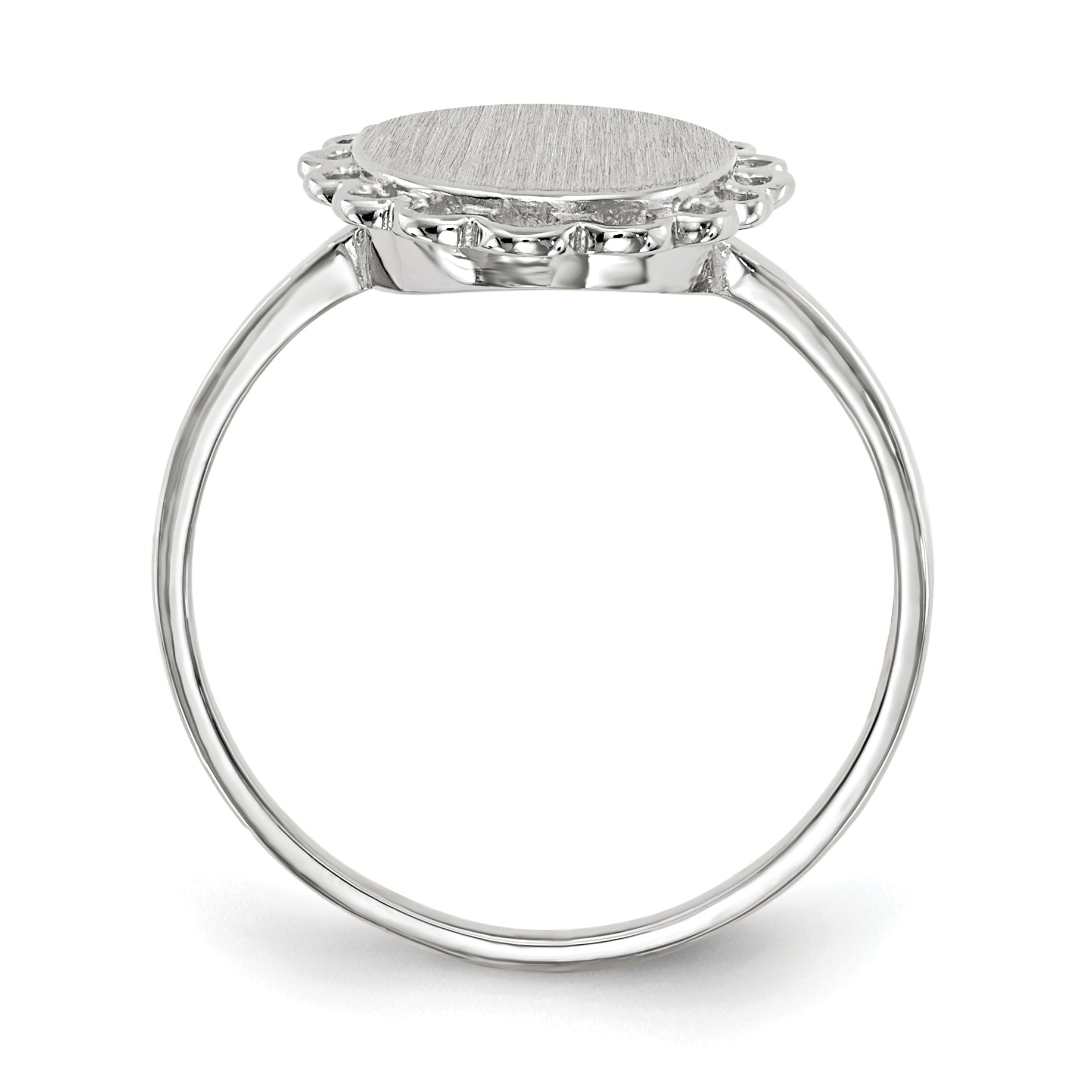 14k White Gold 11.5x9.0mm Open Back Signet Ring Secondary image