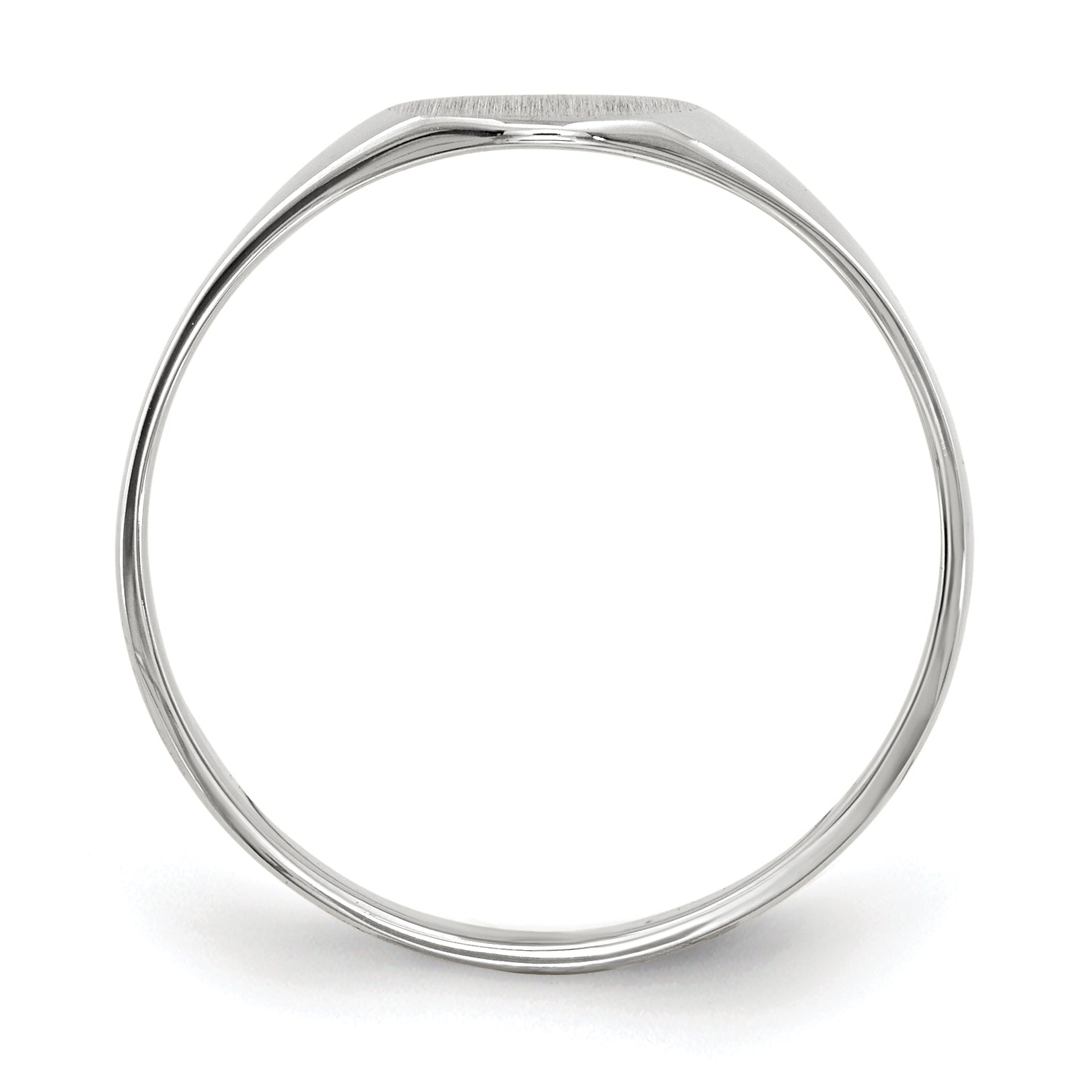 14k White Gold 6.5x7.5mm Closed Back Signet Ring Secondary image