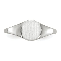 14k White Gold 6.5x7.5mm Closed Back Signet Ring