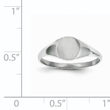 14k White Gold 6.5x7.5mm Closed Back Signet Ring