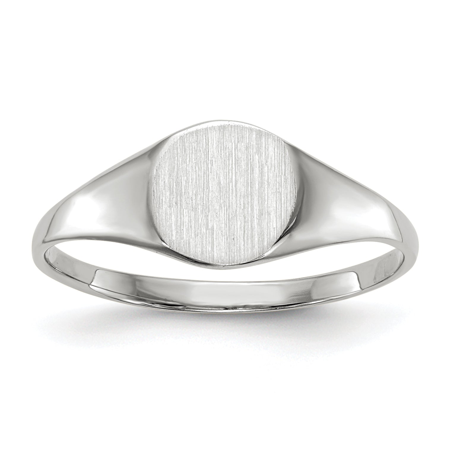 14k White Gold 6.5x7.5mm Closed Back Signet Ring Main image