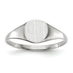 14k White Gold 6.5x7.5mm Closed Back Signet Ring